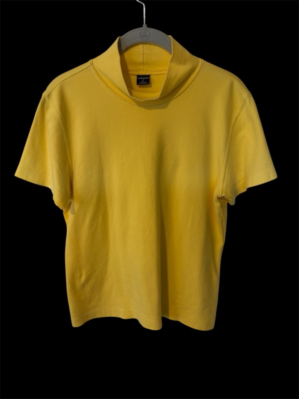 Lands' End Women’s Yellow Short-Sleeve Mock Neck Tee